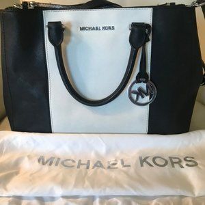 Michael Kors Black and White Satchel Bag